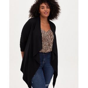 BLACK PONTE DRAPE FRONT CARDIGAN NWT BLACK PONTE DRAPE FRONT CARDIGAN NWT